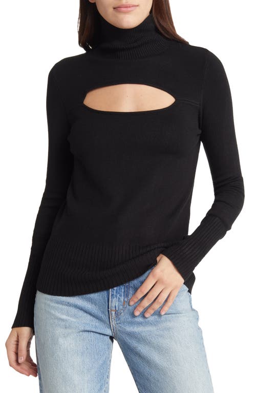 French Connection Cutout Turtleneck Sweater in Black