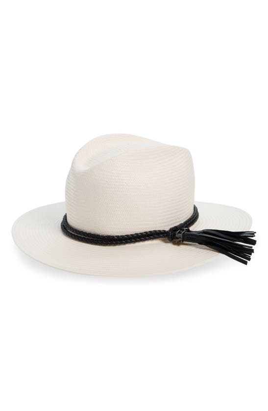Shop Max Mara Elfi Tassel Straw Boater Hat In 001 White