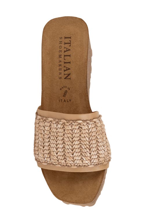 Italian Shoemakers Ibbie Platform Wedge Slide Sandal In Natural