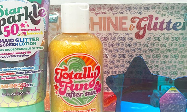 Shop Sunshine & Glitter Kids' Totally Fun Spf Travel Gift Set In Gold