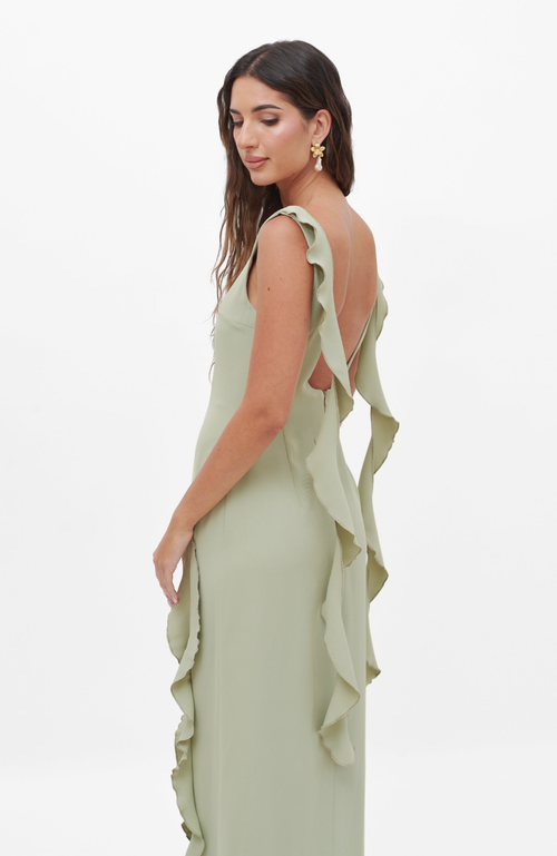 Shop Nanas Nana's Sophia Maxi Dress In Matcha Green