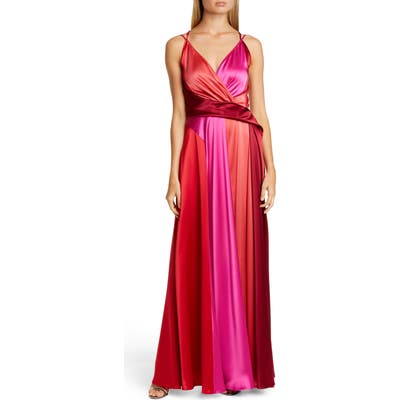 Talbot Runhof Satin Crepe Gown, Orange