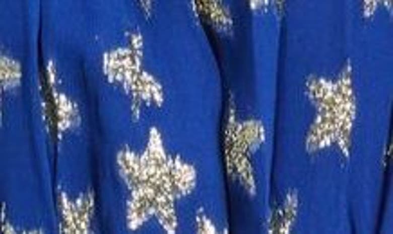 Shop Ciebon Tara Star Metallic Sleeveless Midi Dress In Blue