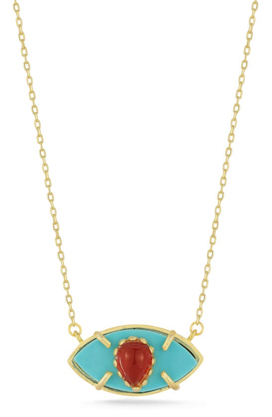 Sphera Milano 14k Over Silver Eye Necklace In Gold