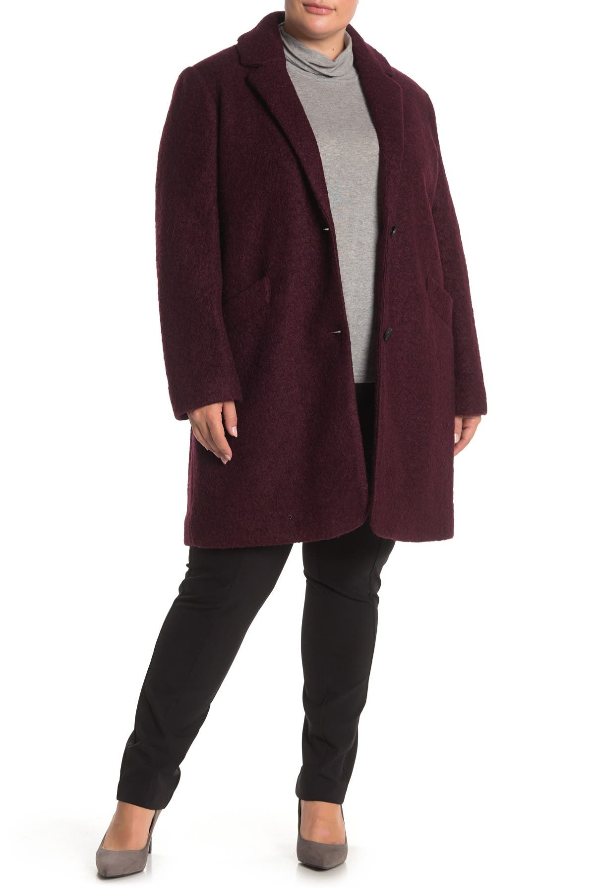 wool blend coat plus size