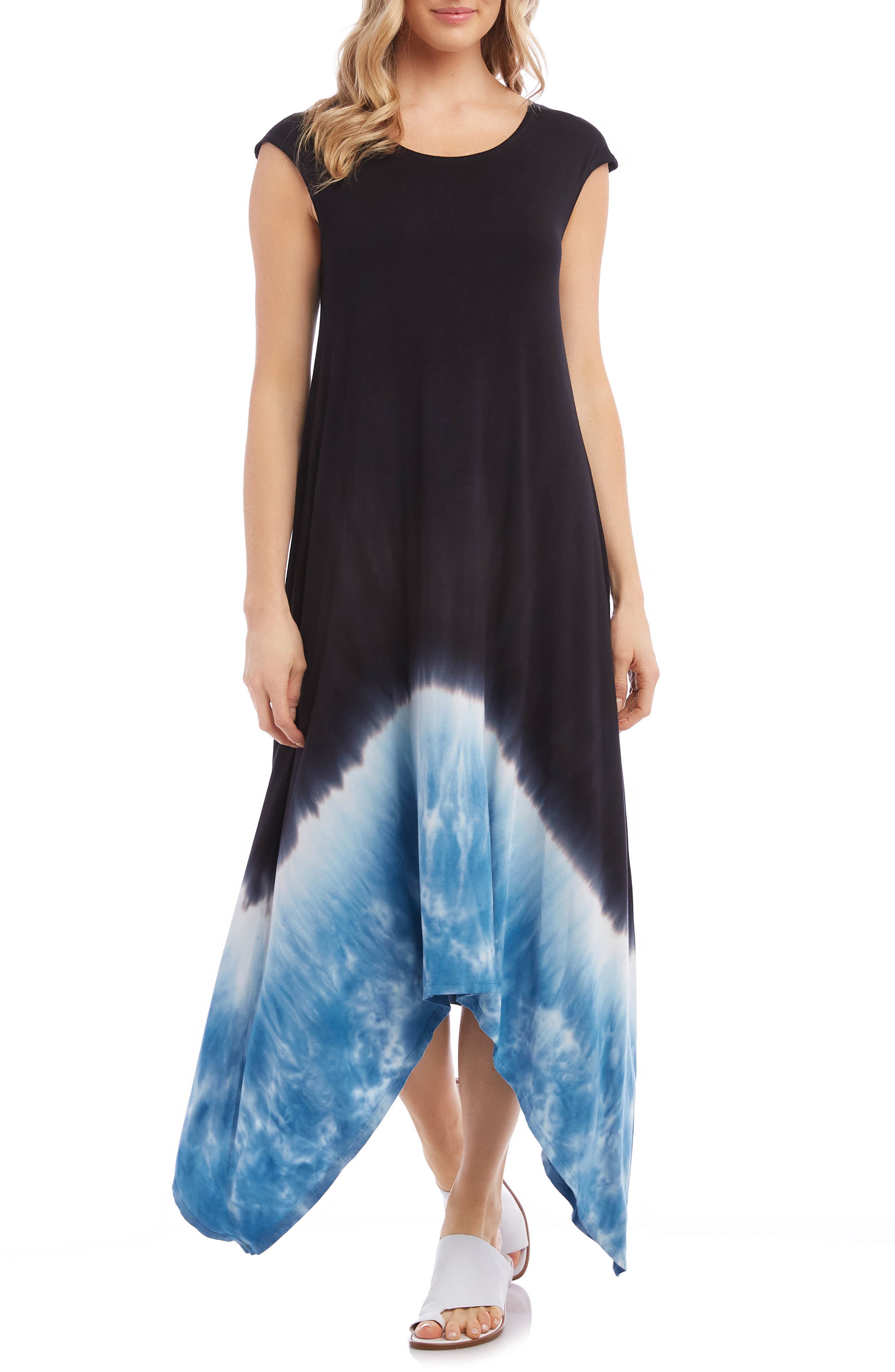 Karen Kane Handkerchief Hem Midi Dress, Blue