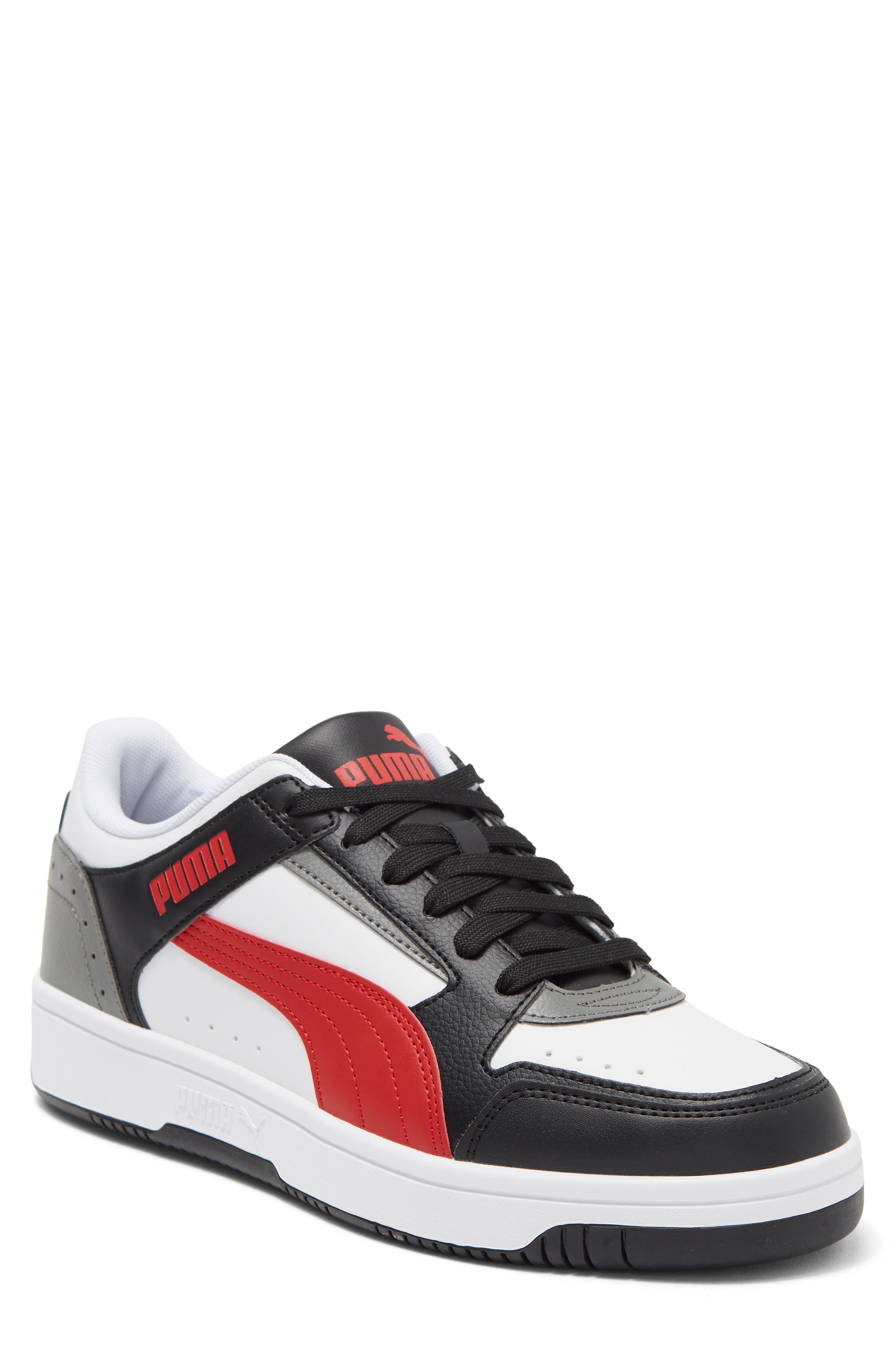 Puma Rebound Joy Low Sneakers, White/Urban Red/White, 11