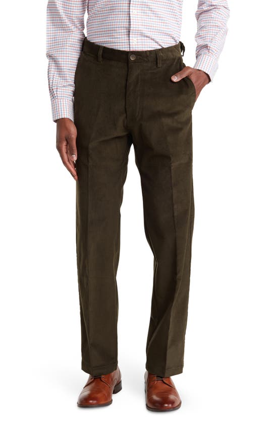 Haggar Classic Fit Stretch Corduroy Pants In Military Green | ModeSens