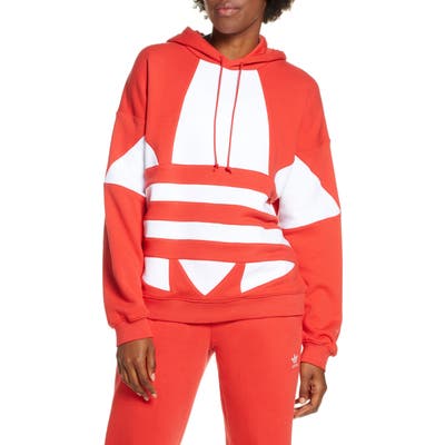 Adidas Originals Big Trefoil Track Hoodie, Red