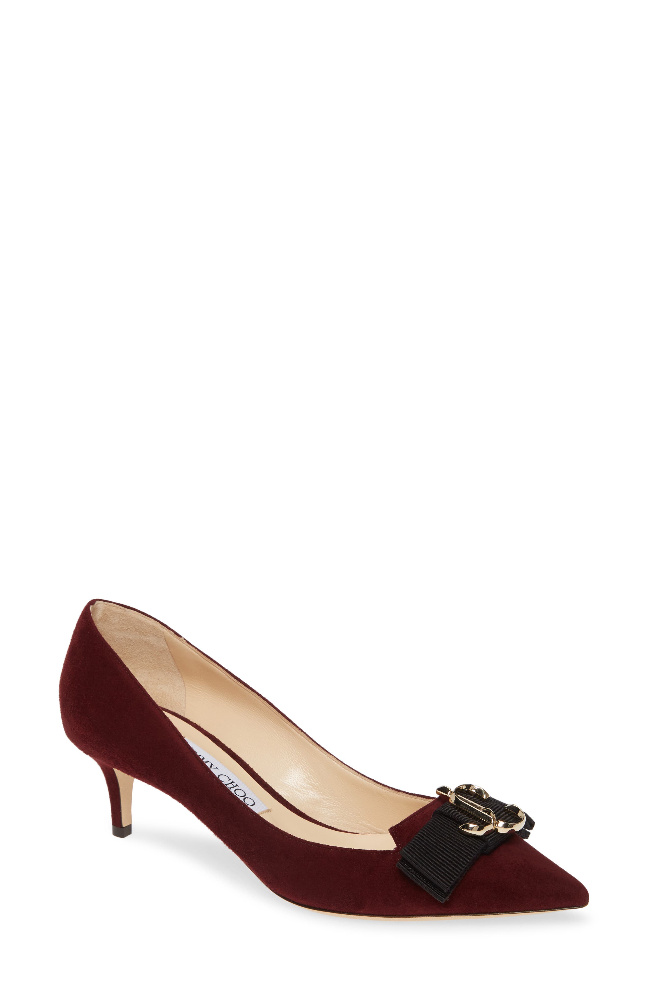 Jimmy Choo Ari Buckle Pointy Toe Pump - Burgundy