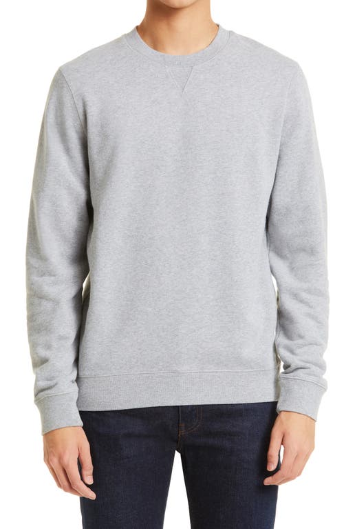 Sunspel Men's Cotton French Terry Sweatshirt in Grey Melange