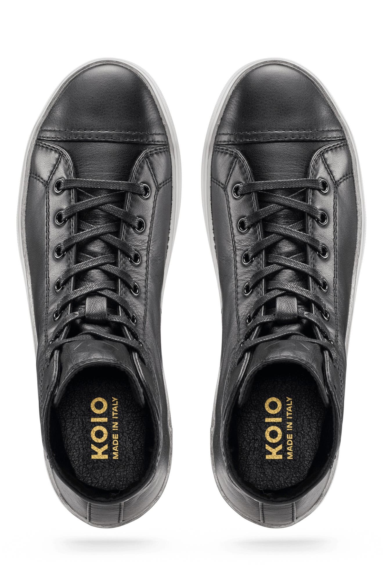 Koio Court Sneaker in Black White Distressed at Nordstrom, Size 7