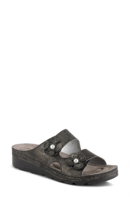 Flexus By Spring Step Pamola Wedge Slide Sandal In Black