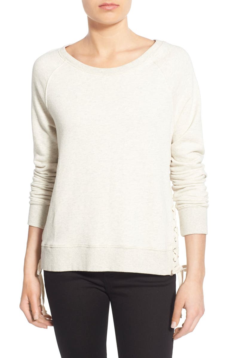 Pam & Gela Lace-Up Sweatshirt | Nordstrom