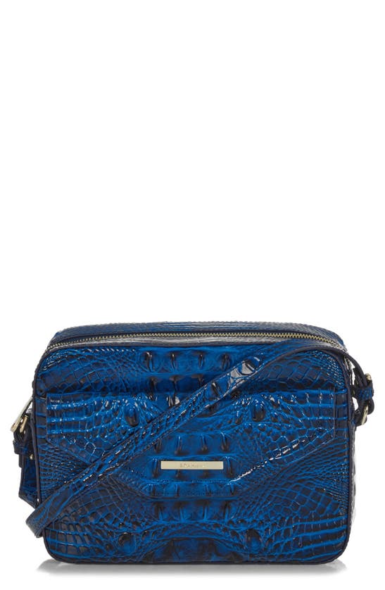 Brahmin Shea Croc Embossed Leather Crossbody Bag In Sapphire