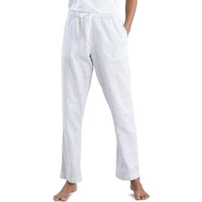 The White Company Leaf Print Flannel Pajama Pants, White
