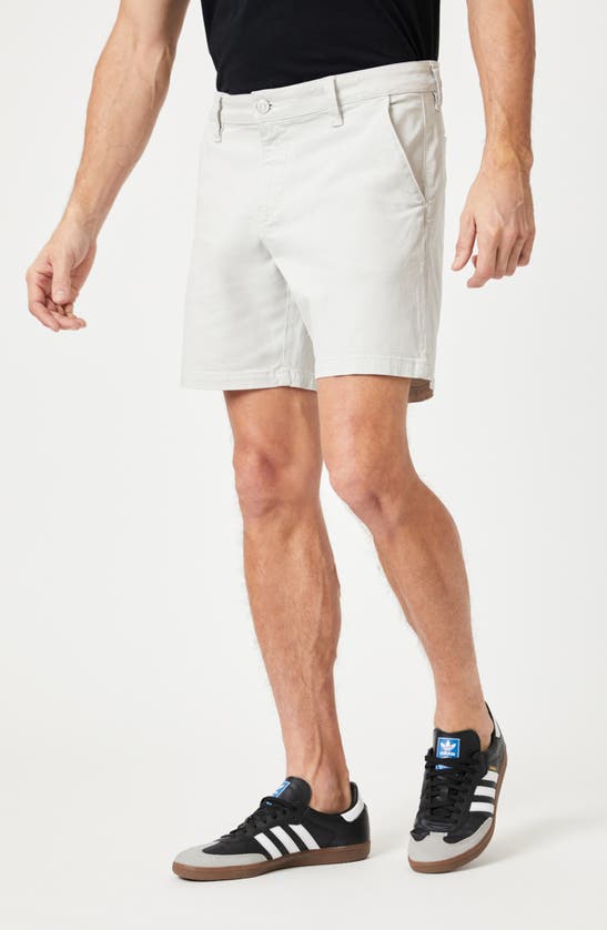 Mavi Jeans Nate Stretch Twill Flat Front Shorts In Oyster Mushroom Twill