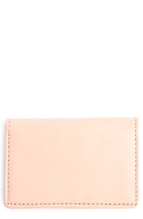 Powder Pink Saffiano And Leather Wallet With Shoulder Strap