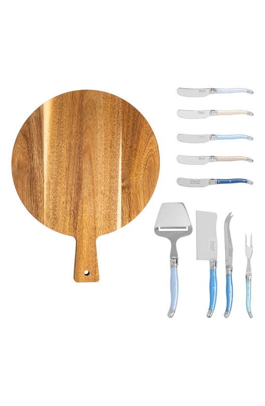 French Home Laguiole Cheese Board & Tools Set In Blue