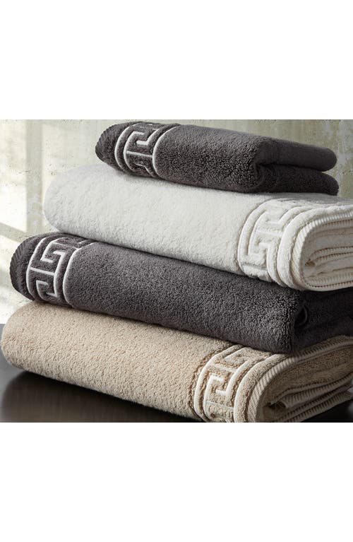 Matouk Adelphi Cotton Wash Cloth In White/truffle
