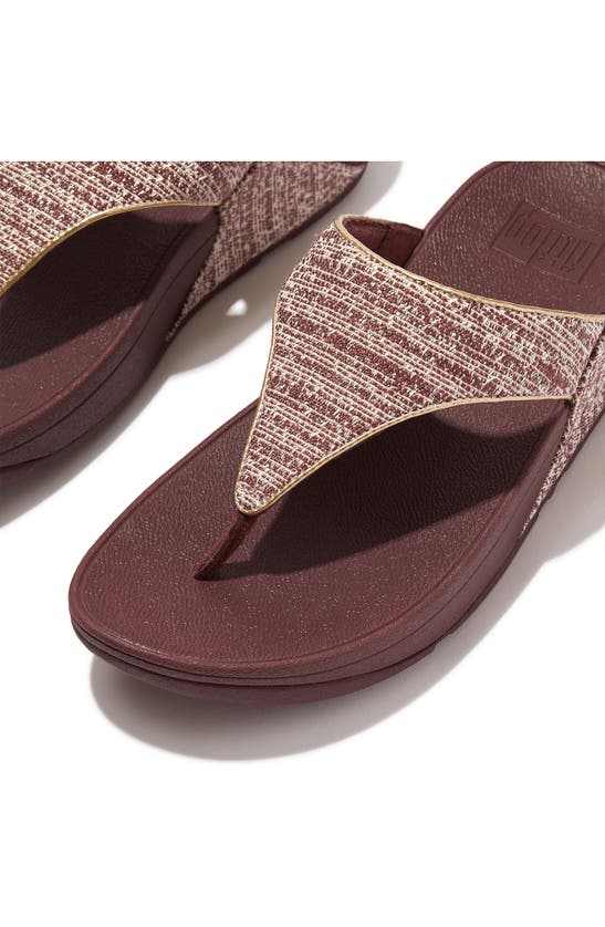 Shop Fitflop Lulu Shimmerweave Flip Flop In Clay Brown