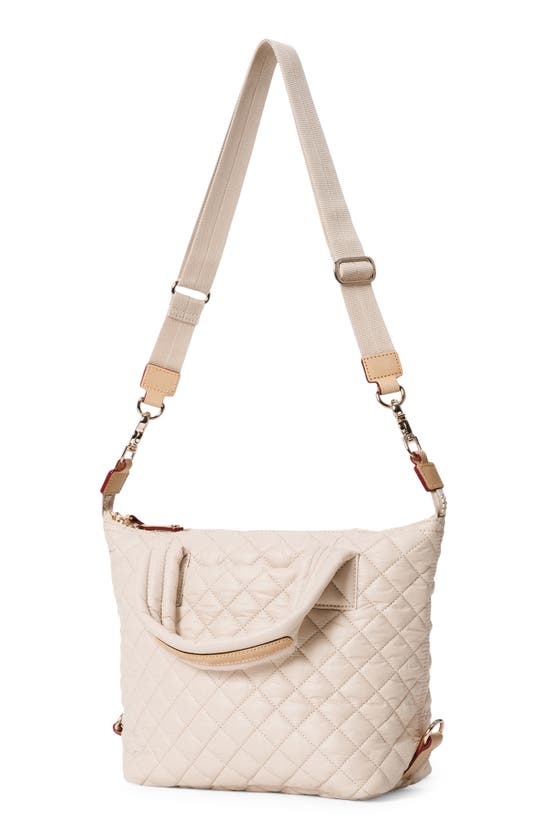 Shop Mz Wallace Small Sutton Deluxe Quilted Nylon Crossbody Bag In Mushroom