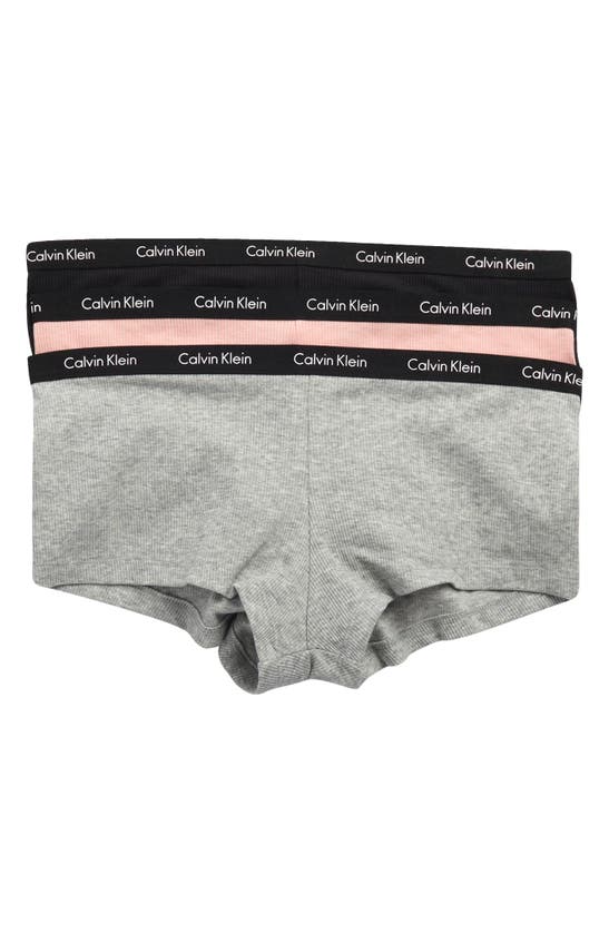 Calvin Klein Ribbed Boyshorts In 5ki Black/ Grey