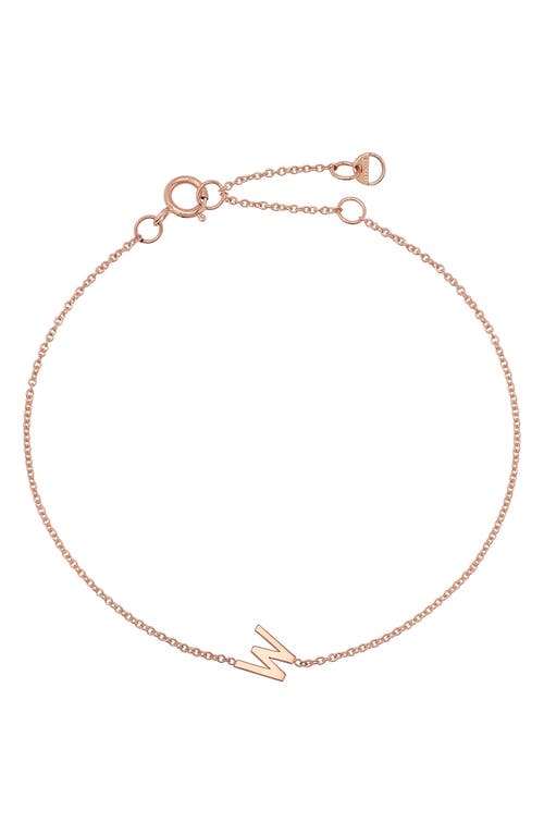 Initial Pendant Bracelet in 14K Rose Gold-W