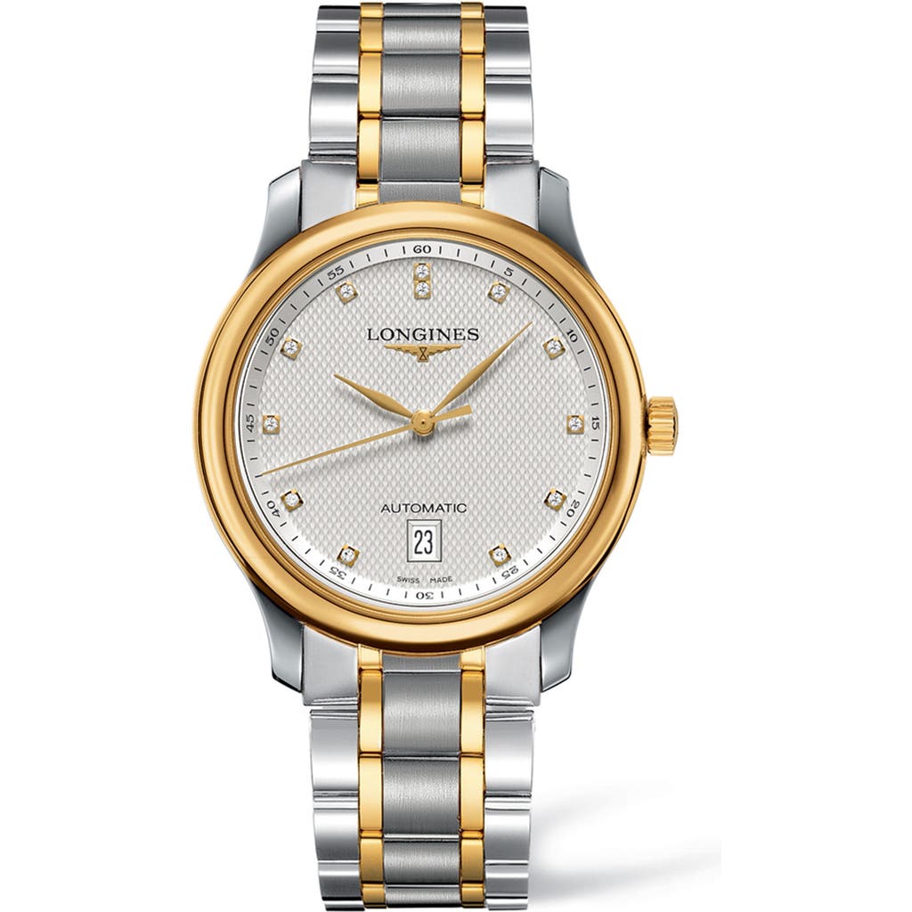 Longines Master Automatic Diamond Bracelet Watch, 38.5mm In White