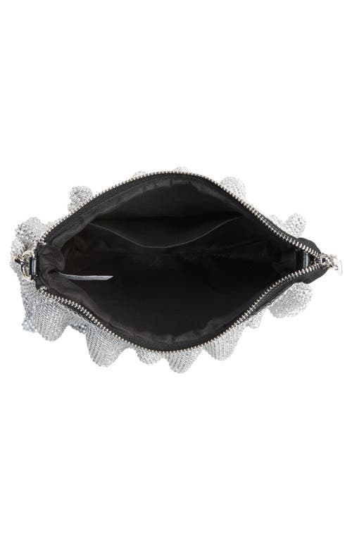 Natasha Crystal Mesh Shoulder Bag In Black/crystal