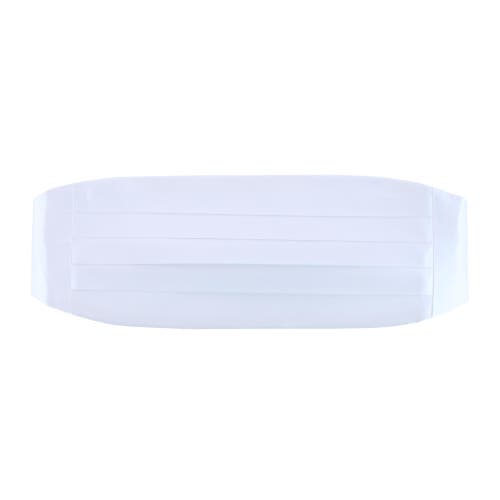 Trafalgar Sutton Solid Color Silk Cummerbund In White