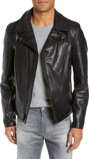 Waxy Cowhide Leather Moto Jacket