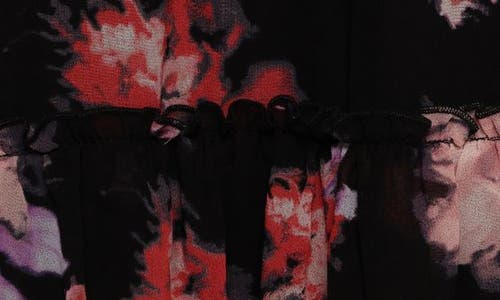 Petal And Pup Petal & Pup Isadora Floral Print Ruffle Long Sleeve Maxi Dress In Black