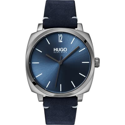 Hugo Leather Strap Watch, 40Mm