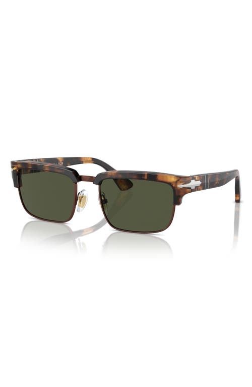 Persol 54mm Rectangular Sunglasses In Light Havana/green