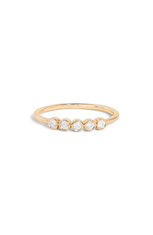 Stone And Strand Bezel Diamond Line Ring In 10k Yellow Gold/white Diamond