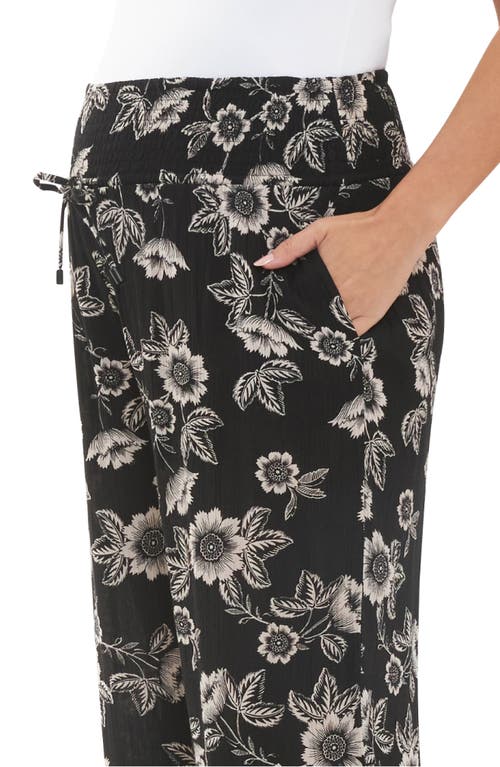 Shop Ripe Maternity Trina Shirred Waist Drawstring Maternity Pants In Black/natural