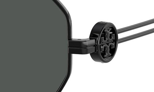 Shop Tory Burch 55mm Irregular Sunglasses In Shiny Black