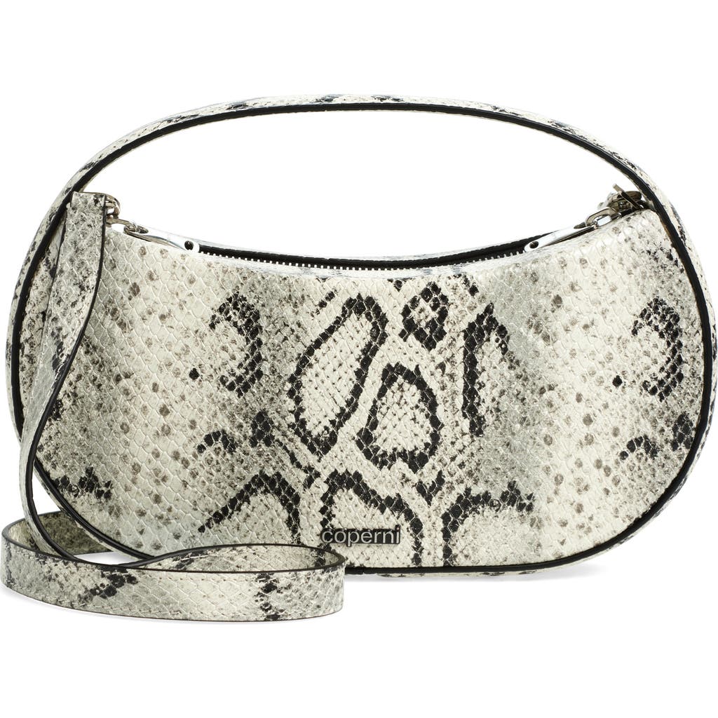 COPERNI COPERNI SMALL SOUND SWIPE SNAKESKIN EMBOSSED LEATHER HANDBAG