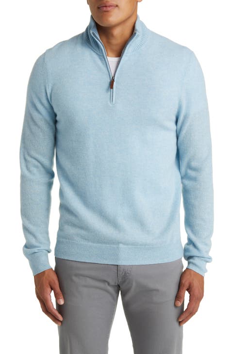Light blue wool and cashmere sweater, Men's Sweater