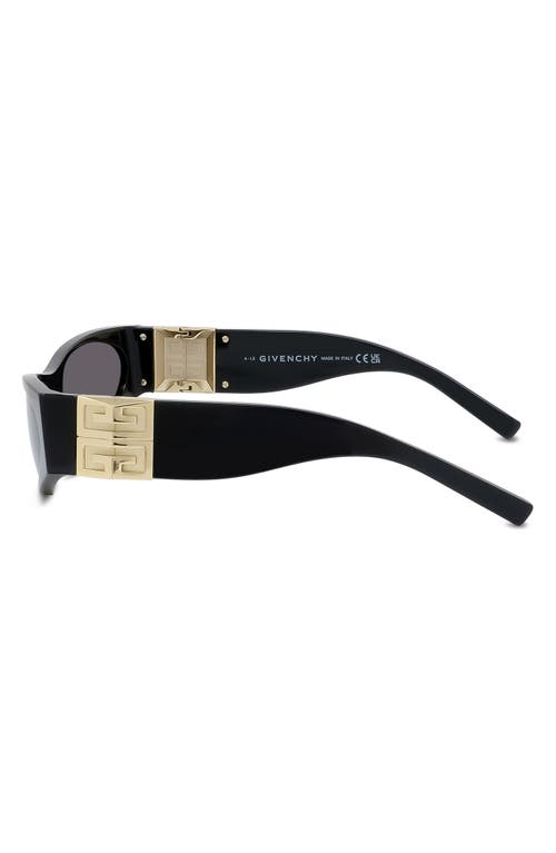 Shop Givenchy 4g 58mm Cat Eye Sunglasses In Shiny Black/smoke