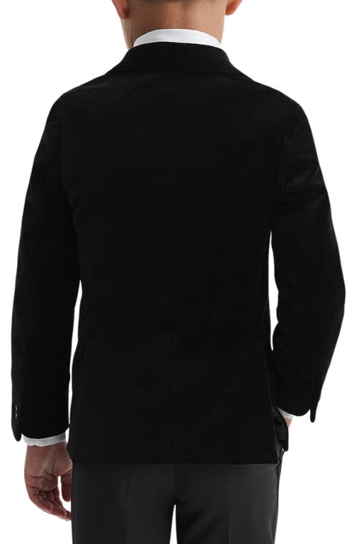 Shop Reiss Kids' Ace Jr. Velveteen Dinner Jacket In Black