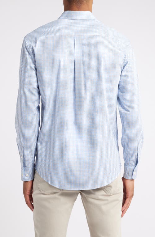 Shop Johnnie-o Shay Microcheck Performance Button-down Shirt In Navy