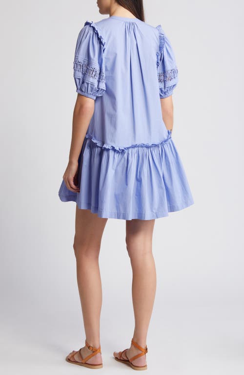 Shop Cleobella Dolly Ruffle Organic Cotton Minidress In Periwinkle