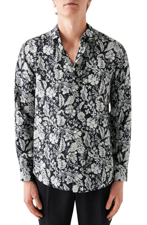 Geometric Monogram Flower Pajama Shirt - Ready-to-Wear