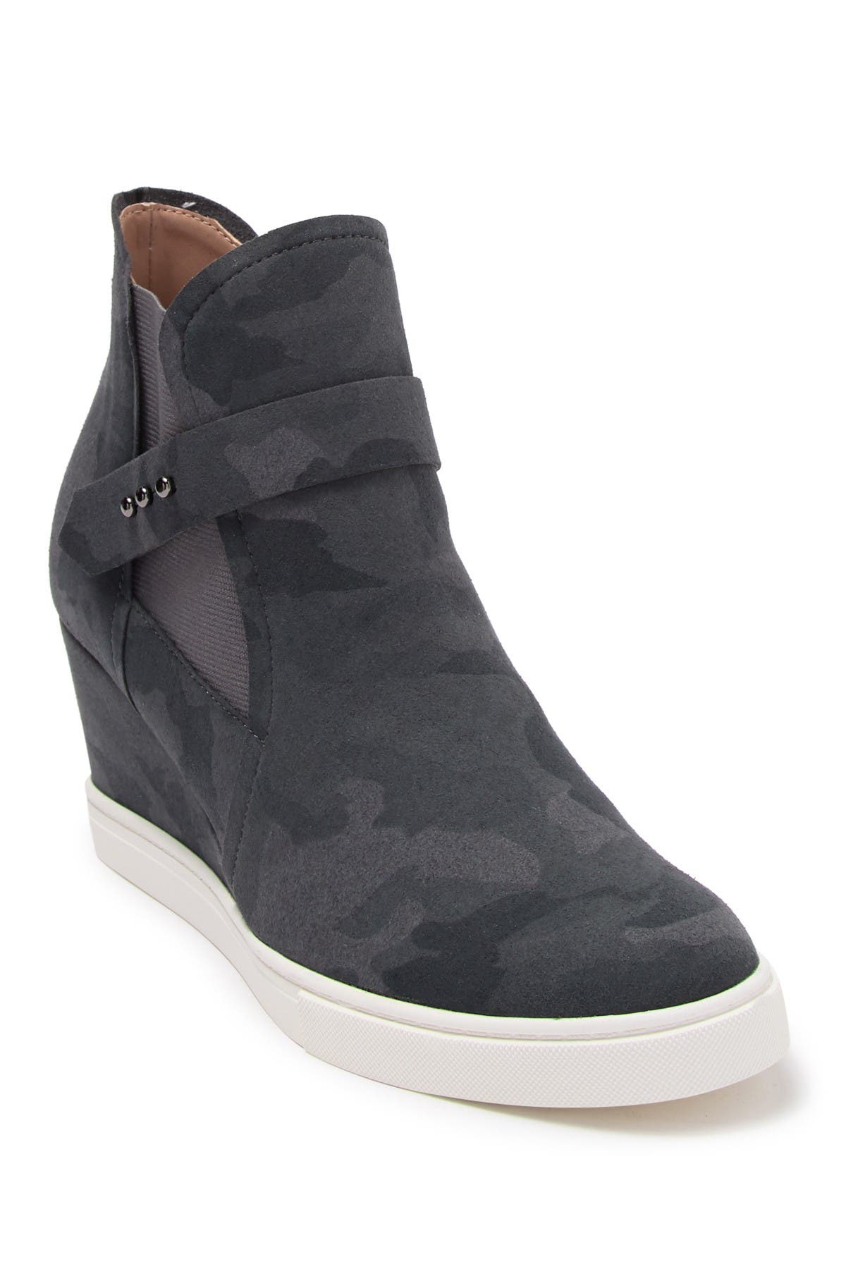 linea paolo wedge sneaker black