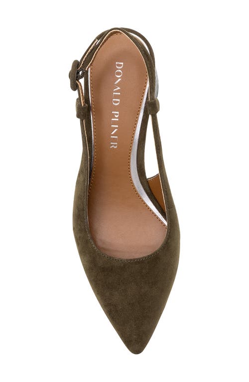 Shop Donald Pliner Song Slingback Pointed Toe Pump In Military Green