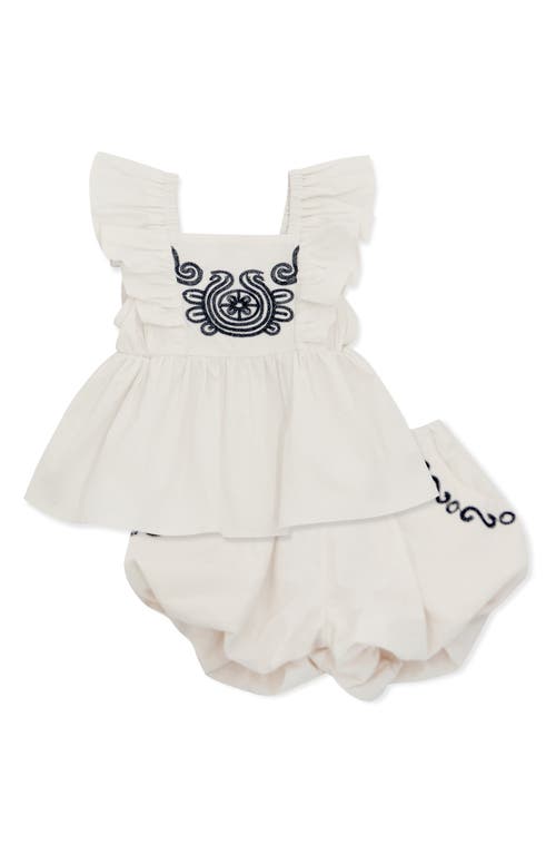 Shop Habitual Kids Embroidered Top & Bubble Shorts Set In Off-white