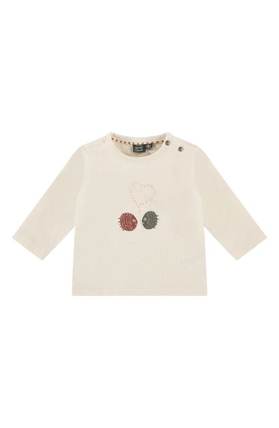 Babyface Babies' Embroidered Long Sleeve Stretch Cotton Graphic Tee In White