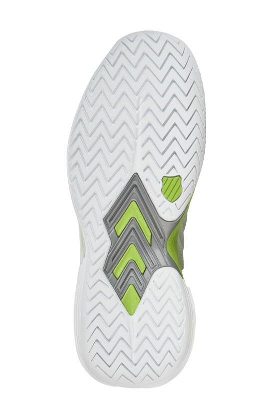 Shop K-swiss Ultrashot 3 Tennis Shoe In White/grey/silver/lime